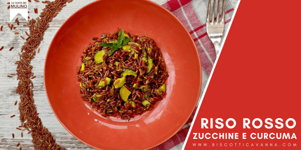 riso rosso con zucchine e curcuma
