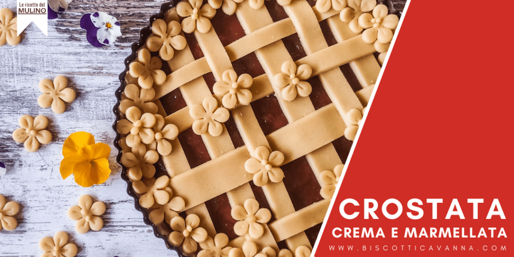 crostata con crema e marmellata