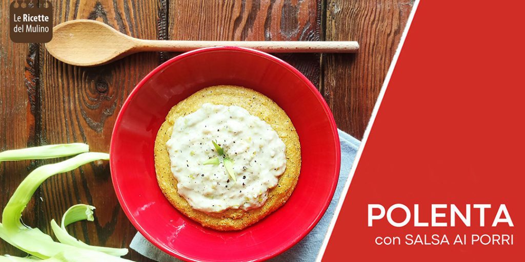 polenta con salsa ai porri
