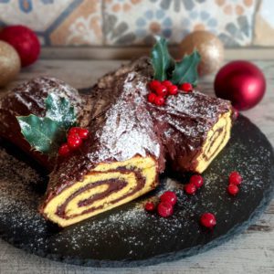 tronchetto di natale con crema di nocciole